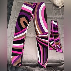 Pucci leggings and silk scarf